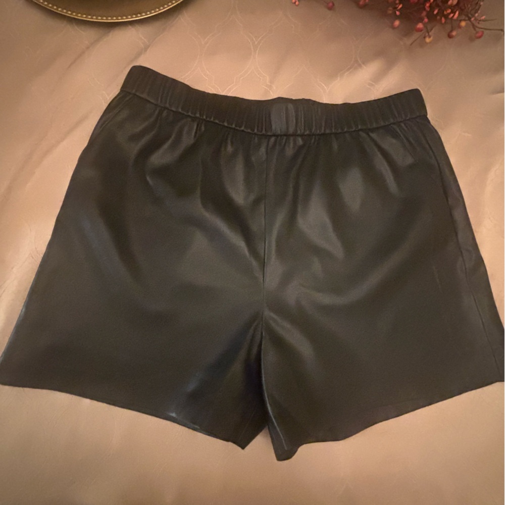 Z Supply Black Faux Leather Vegan Shorts
